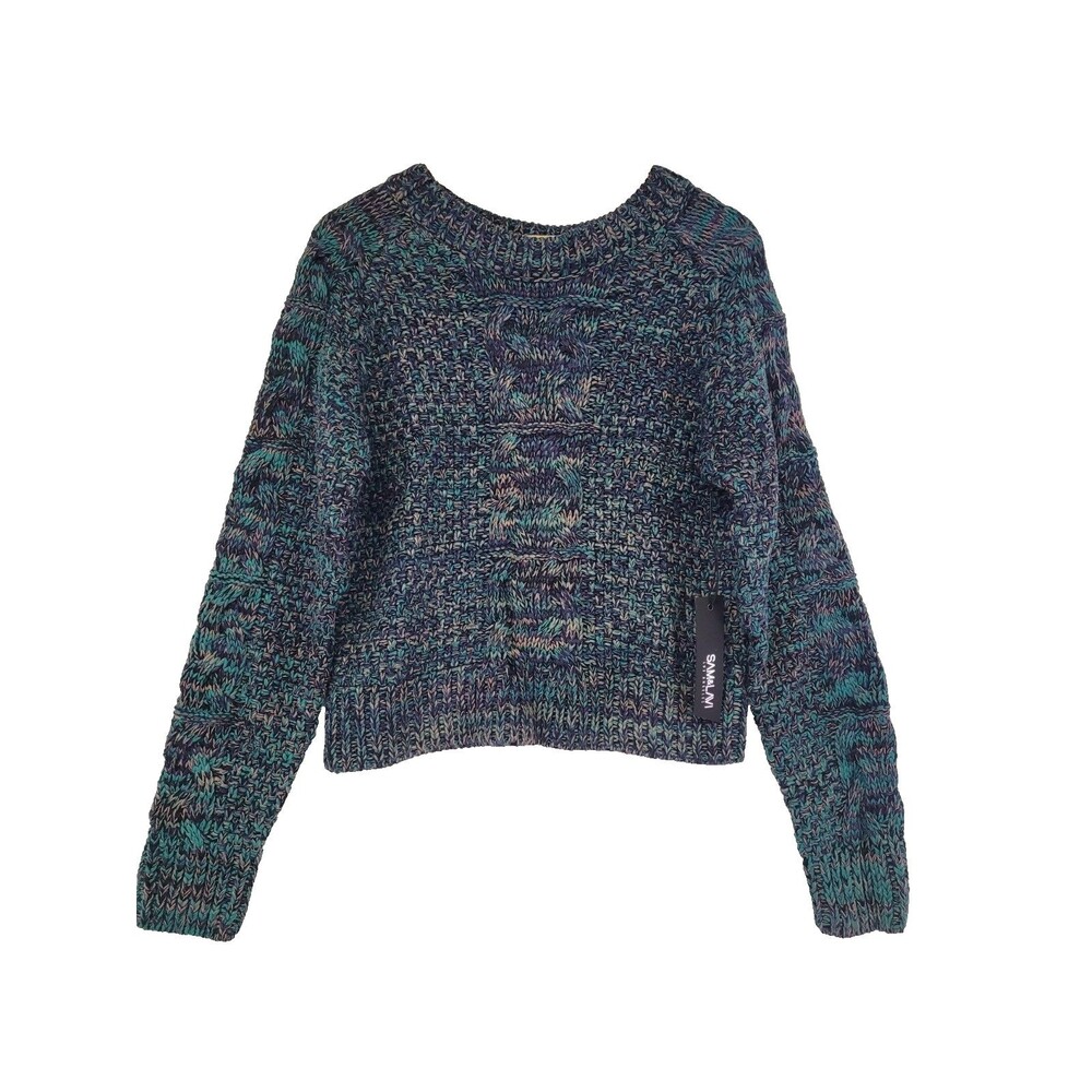 ANTHROPOLOGIE SAM & LAVI HERA Longsleeve Teal Combination Sweater NWT SZ L